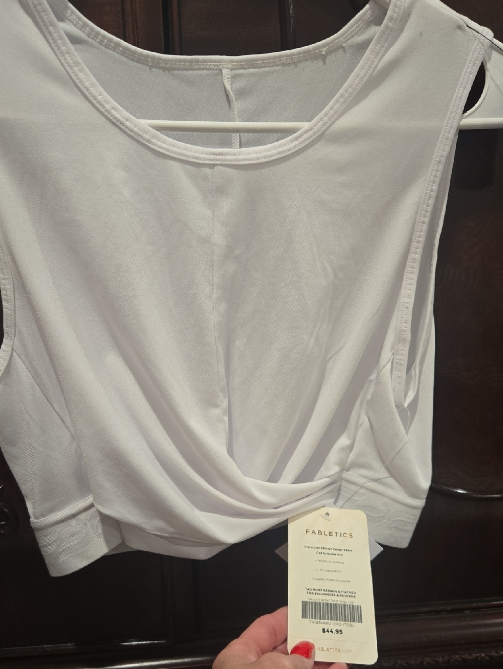 Fabletics Women’s White Twist-Front Tank Top